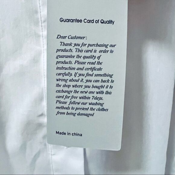 NWT Sunnow white cotton blend short sleeve button down notched sleeve shirt top - Picture 6 of 8